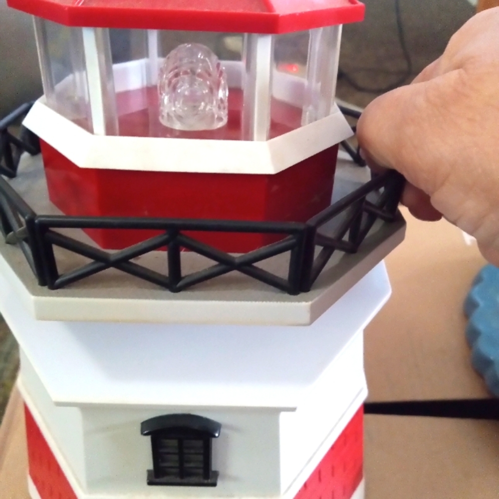 Lighthouse Cookie Jar, light comes on when open
